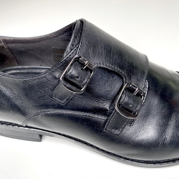 Vince Camuto Double Monk Strap Shoes Mens Sz 11 Gabriel Black Leather main image 5